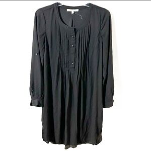 Dainel Rainn Pin Tuck Button Front Pullover Shirt Dress Long Adjustable Sleeves